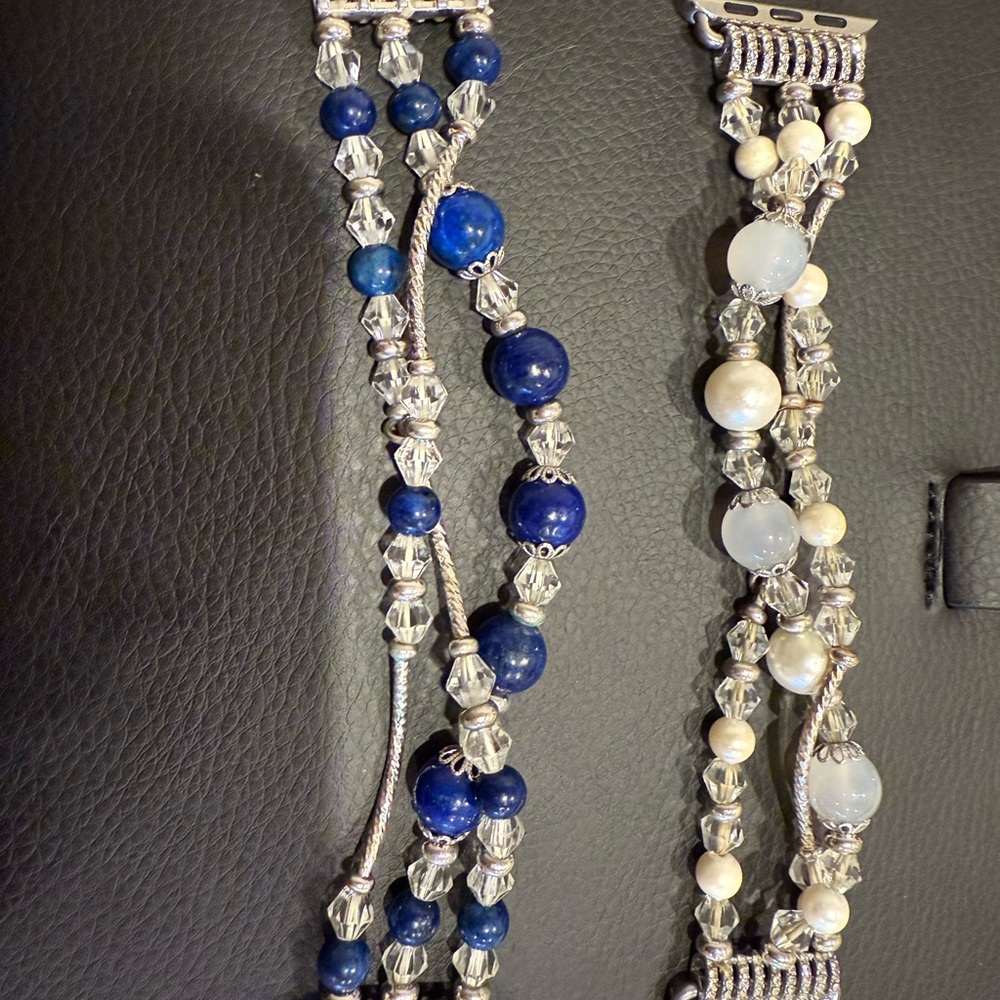 Elegant Blue and Silver Beaded Bracelet